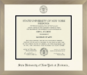 State University of New York at Fredonia diploma frame - Icon in Light Champagne