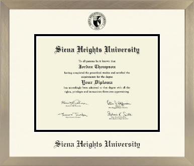 Siena Heights University diploma frame - Icon in Light Champagne