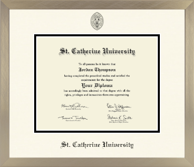 St. Catherine University diploma frame - Icon in Light Champagne