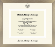 Saint Mary's College diploma frame - Icon in Light Champagne