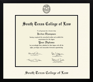 South Texas College of Law diploma frame - Icon in Gotham