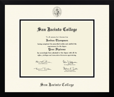 San Jacinto College diploma frame - Icon in Gotham