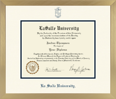 La Salle University diploma frame - Icon in Chardonnay
