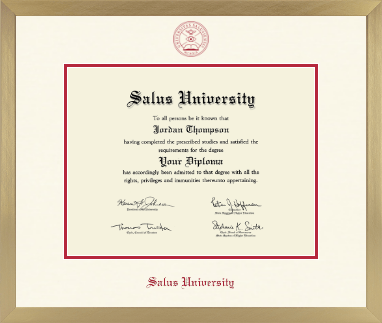Salus University diploma frame - Icon in Chardonnay