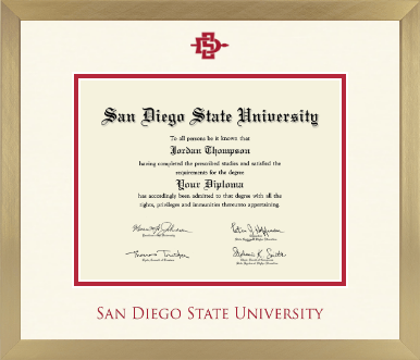 San Diego State University diploma frame - Icon in Chardonnay