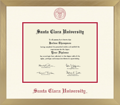 Santa Clara University diploma frame - Icon in Chardonnay