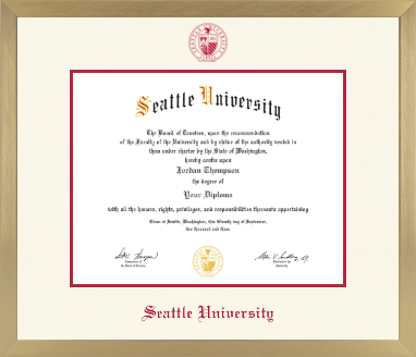 Seattle University diploma frame - Icon in Chardonnay