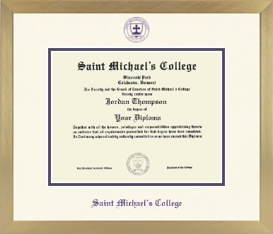 Saint Michael's College diploma frame - Icon in Chardonnay
