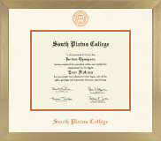 South Plains College diploma frame - Icon in Chardonnay