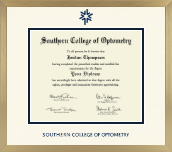 Southern College of Optometry diploma frame - Icon in Chardonnay