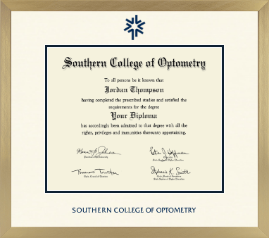 Southern College of Optometry diploma frame - Icon in Chardonnay