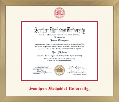 Southern Methodist University diploma frame - Icon in Chardonnay