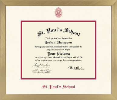 St. Paul's School diploma frame - Icon in Chardonnay