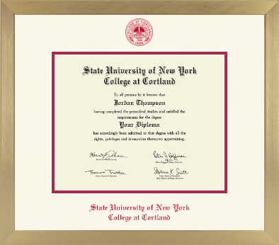 State University of New York Cortland diploma frame - Icon in Chardonnay
