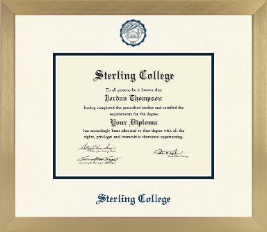 Sterling College diploma frame - Icon in Chardonnay