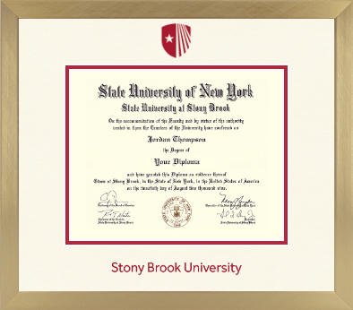 Stony Brook University diploma frame - Icon in Chardonnay
