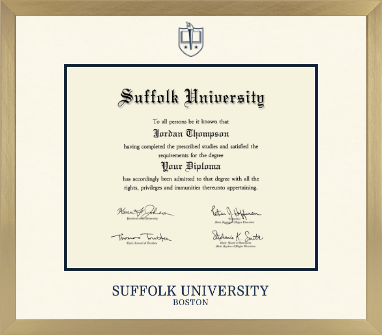 Suffolk University diploma frame - Icon in Chardonnay