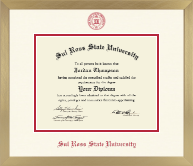 Sul Ross State University diploma frame - Icon in Chardonnay