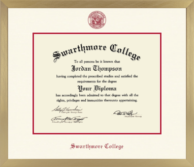 Swarthmore College diploma frame - Icon in Chardonnay