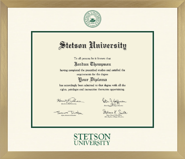 Stetson University diploma frame - Icon in Chardonnay