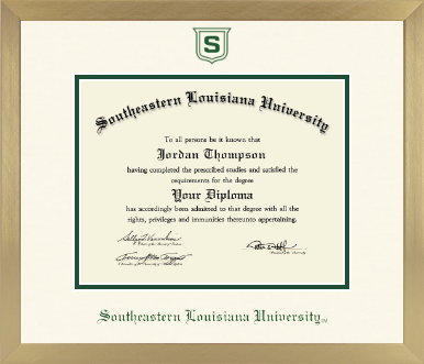 Southeastern Louisiana University diploma frame - Icon in Chardonnay