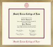 South Texas College of Law diploma frame - Icon in Chardonnay