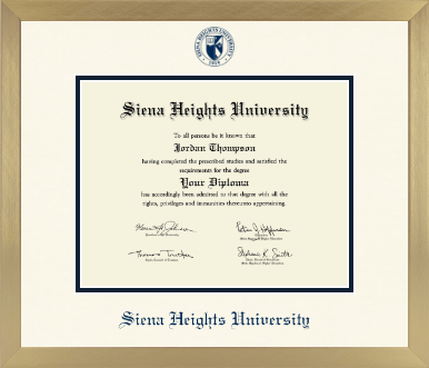 Siena Heights University diploma frame - Icon in Chardonnay