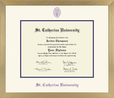 St. Catherine University diploma frame - Icon in Chardonnay