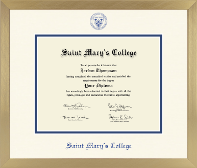 Saint Mary's College diploma frame - Icon in Chardonnay