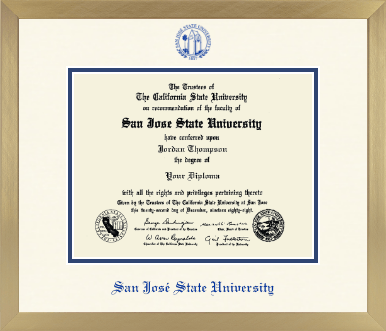 San Jose State University diploma frame - Icon in Chardonnay