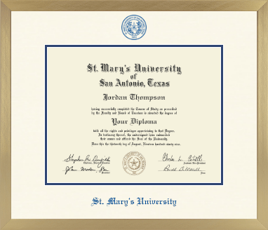 St. Mary's University diploma frame - Icon in Chardonnay
