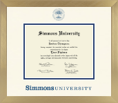 Simmons University diploma frame - Icon in Chardonnay