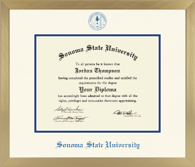 Sonoma State University diploma frame - Icon in Chardonnay