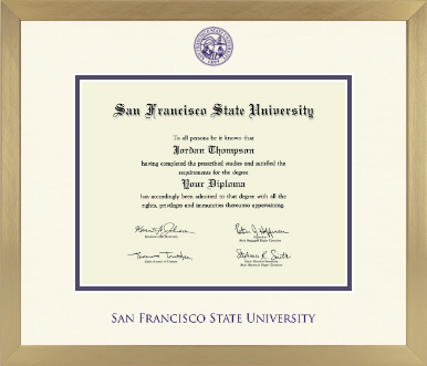 San Francisco State University diploma frame - Icon in Chardonnay