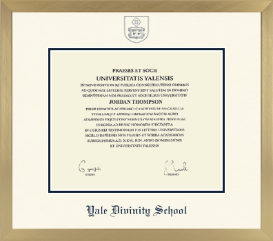 Yale Divinity School diploma frame - Icon in Chardonnay