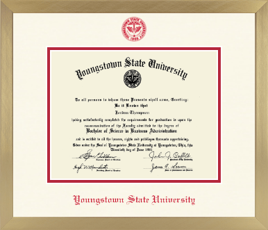 Youngstown State University diploma frame - Icon in Chardonnay