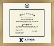 Xavier University diploma frame - Icon in Chardonnay