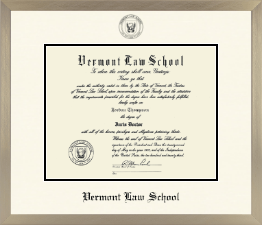 Vermont Law School diploma frame - Icon in Light Champagne