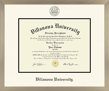 Villanova University diploma frame - Icon in Light Champagne
