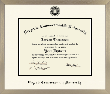 Virginia Commonwealth University diploma frame - Icon in Light Champagne