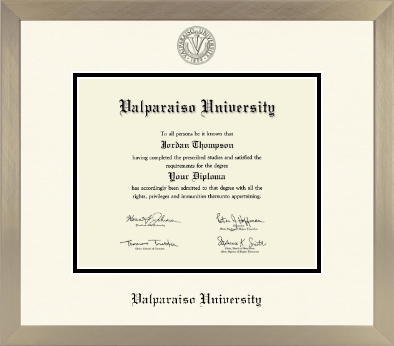 Valparaiso University diploma frame - Icon in Light Champagne