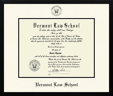 Vermont Law School diploma frame - Icon in Gotham