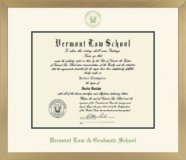 Vermont Law School diploma frame - Icon in Chardonnay