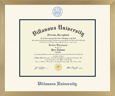 Villanova University diploma frame - Icon in Chardonnay