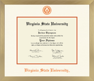 Virginia State University diploma frame - Icon in Chardonnay