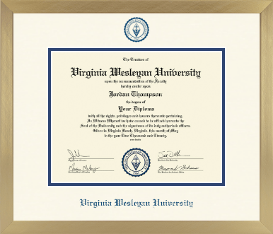 Virginia Wesleyan University diploma frame - Icon in Chardonnay