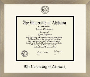 The University of Alabama Tuscaloosa diploma frame - Icon in Light Champagne