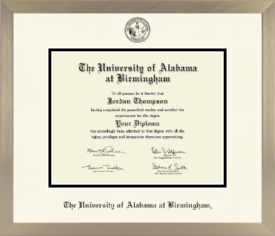 The University of Alabama at Birmingham diploma frame - Icon in Light Champagne