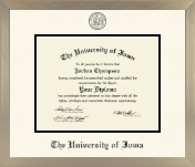 The University of Iowa diploma frame - Icon in Light Champagne