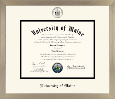 The University of Maine Orono diploma frame - Icon in Light Champagne